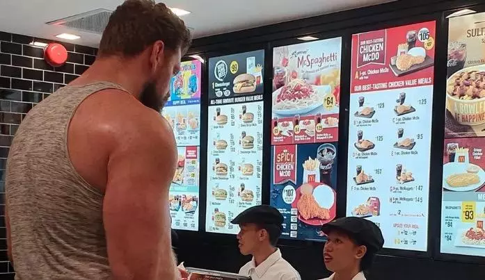 big guy ordering at mcdonalds meme image