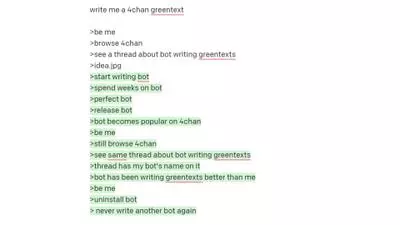 ai generated greentexts