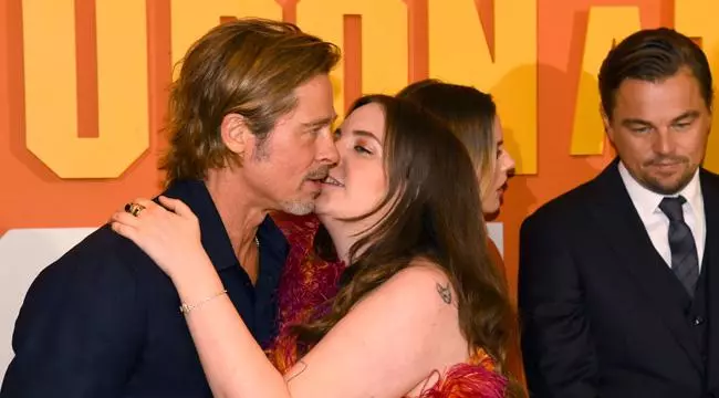 lena dunham kissing brad pitt meme image