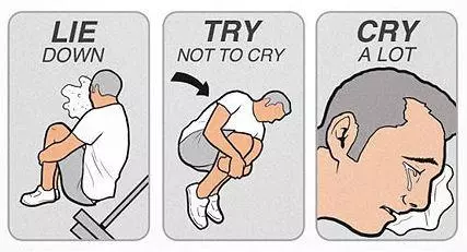 lie down try not to cry cry a lot meme image