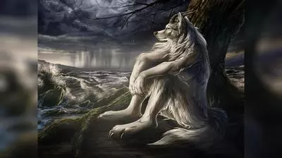 sitting wolf