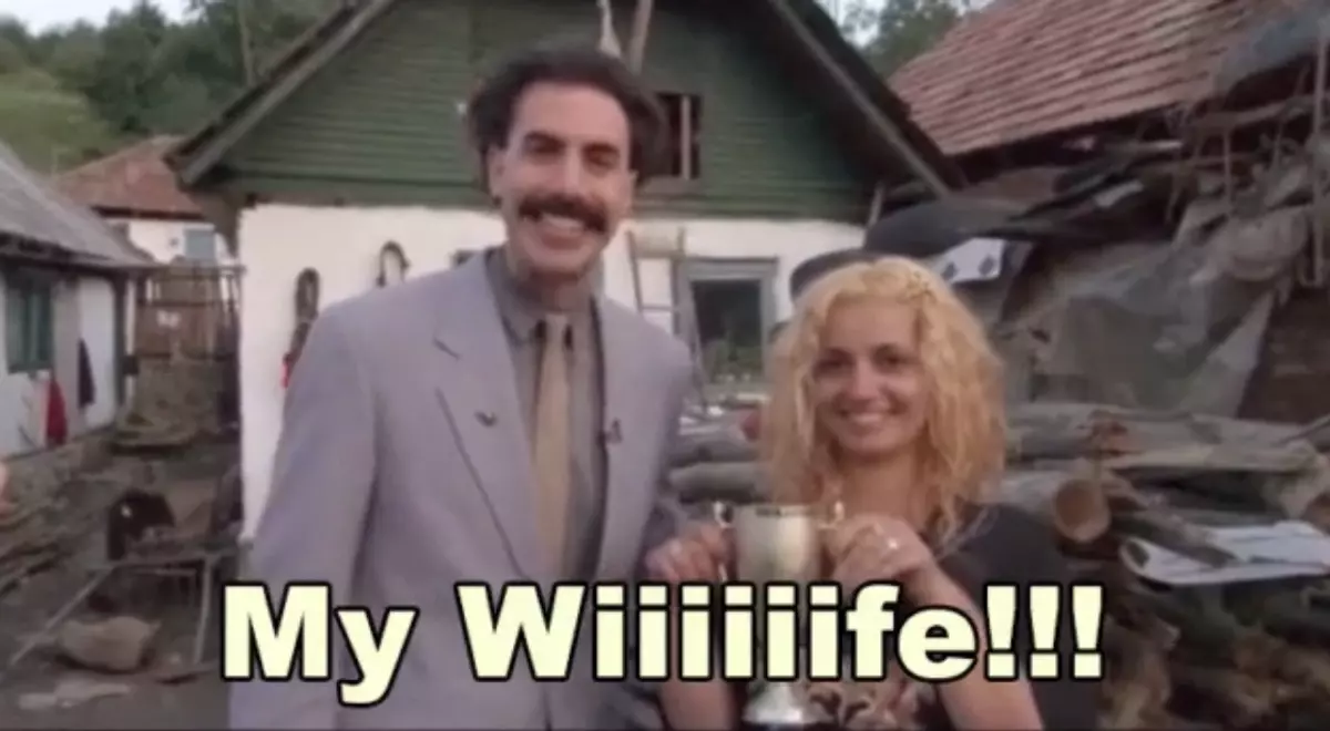 borat voice my wife meme image