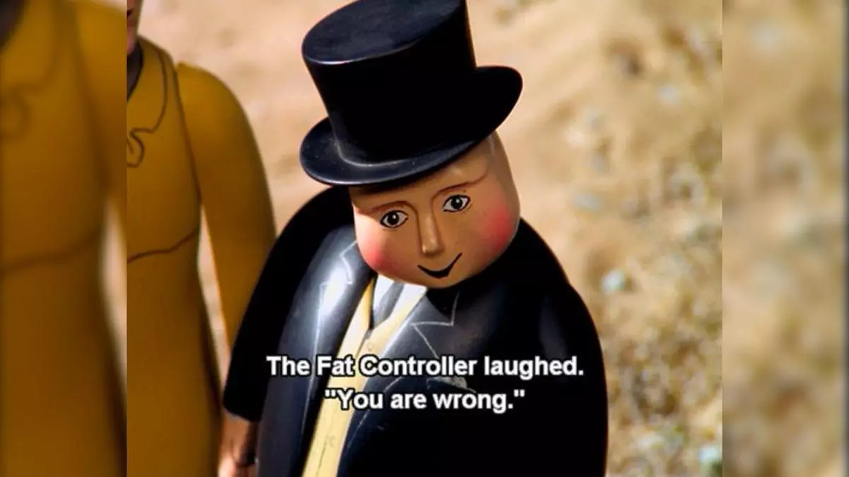 the fat controller laughed meme image