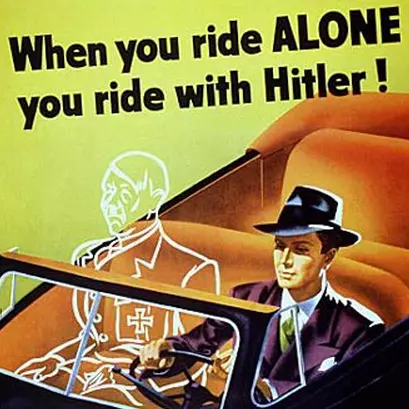 when you ride alone you ride with hitler meme image