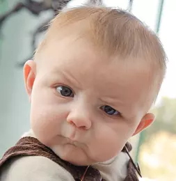 skeptical baby meme image