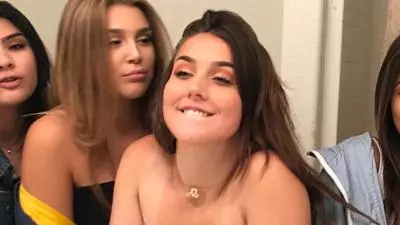 girl bites lip