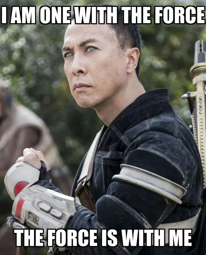 i am one with the force and the force is with me meme image