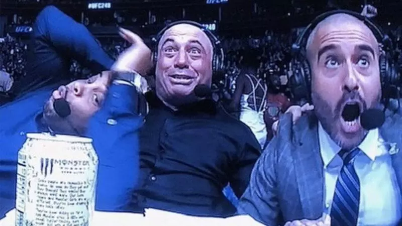 joe rogan daniel cormier and jon anik ufc 248 reaction meme image