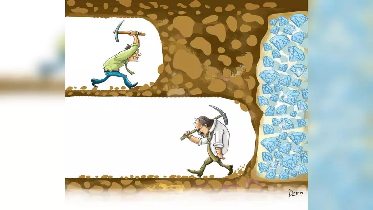 never give up digging for diamonds meme image