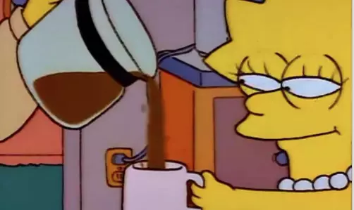 lisa simpsons coffee meme image