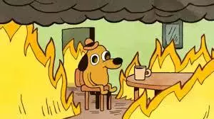 this is fine meme image