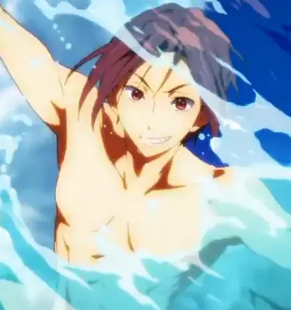 swimming anime meme image