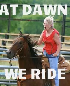 at dawn we ride