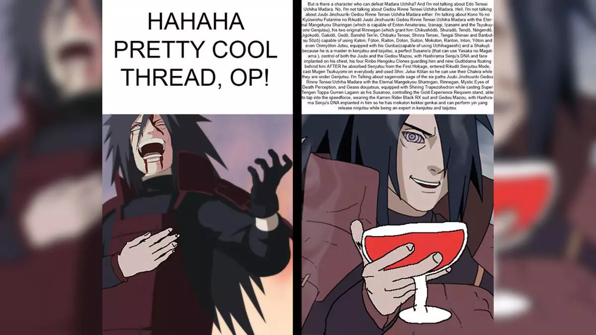 madara uchiha copypasta meme image