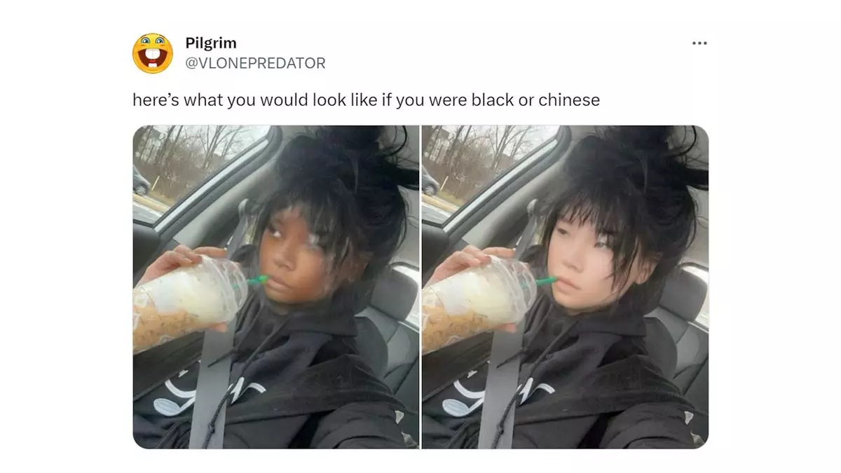 heres what you would look like if you were black or chinese meme image