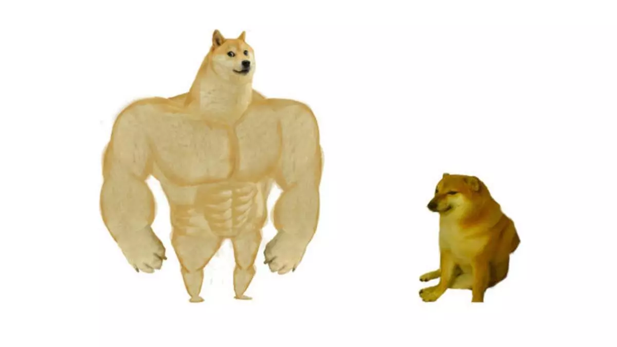 swole doge vs cheems meme image