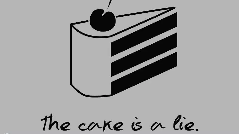 the cake is a lie meme image