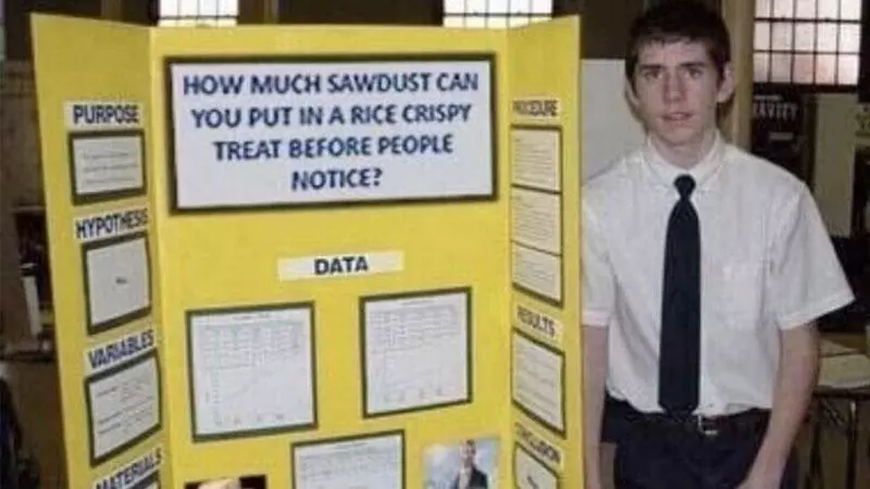 fake science fair projects meme image