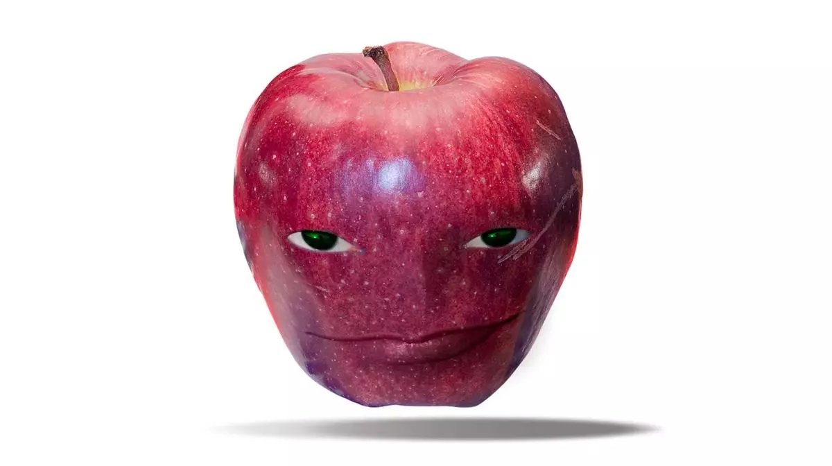 apple with a face wapple meme image