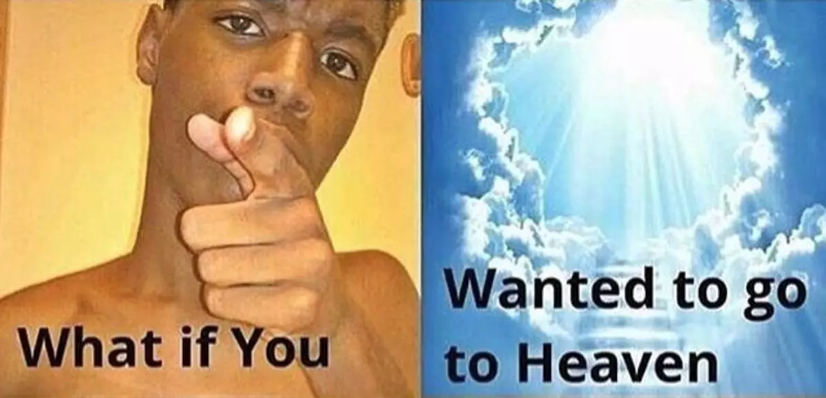 what if you wanted to go to heaven meme image