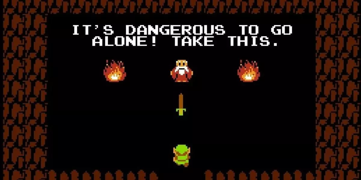 its dangerous to go alone take this meme image