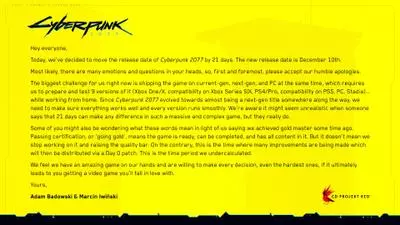 cyberpunk 2077 apology parodies