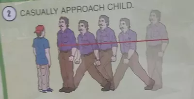 casually approach child