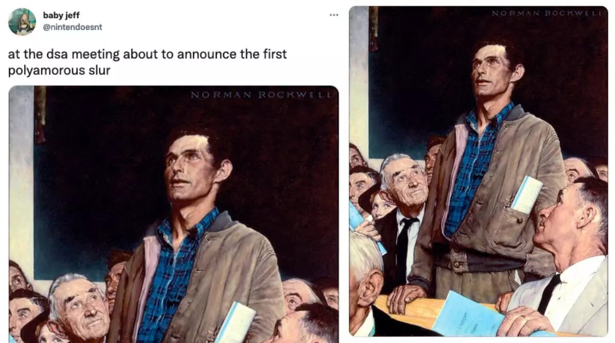 freedom of speech norman rockwell painting meme image
