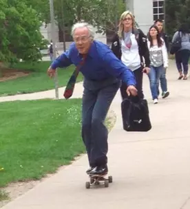 skateboarding professor