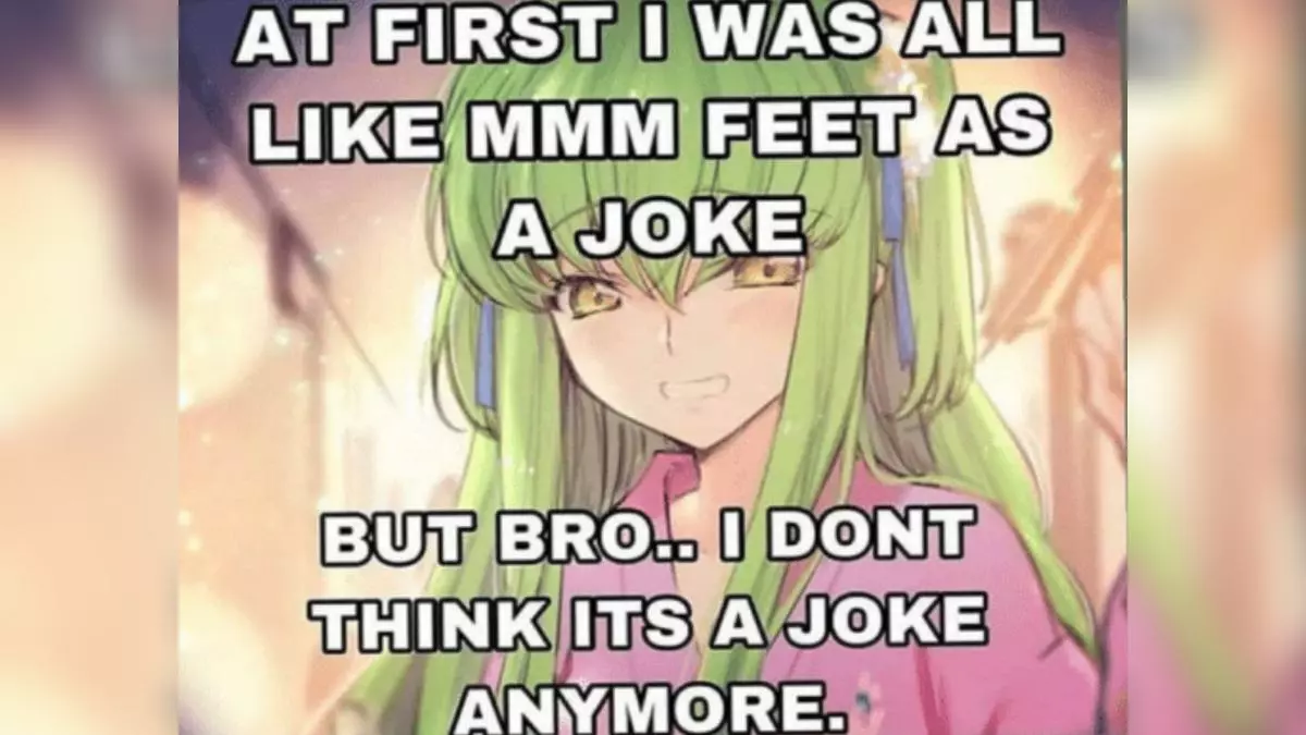 at first i was like mmm feet as a joke meme image