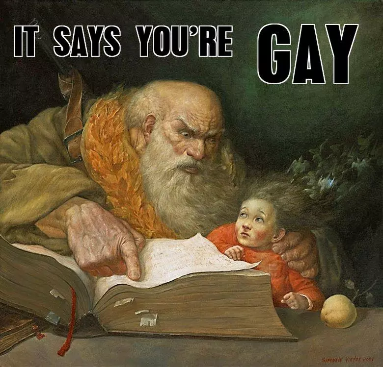 it says youre gay meme image