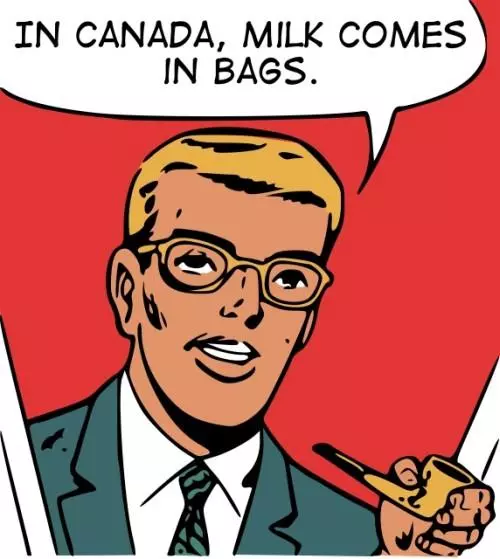 in canada milk comes in bags meme image
