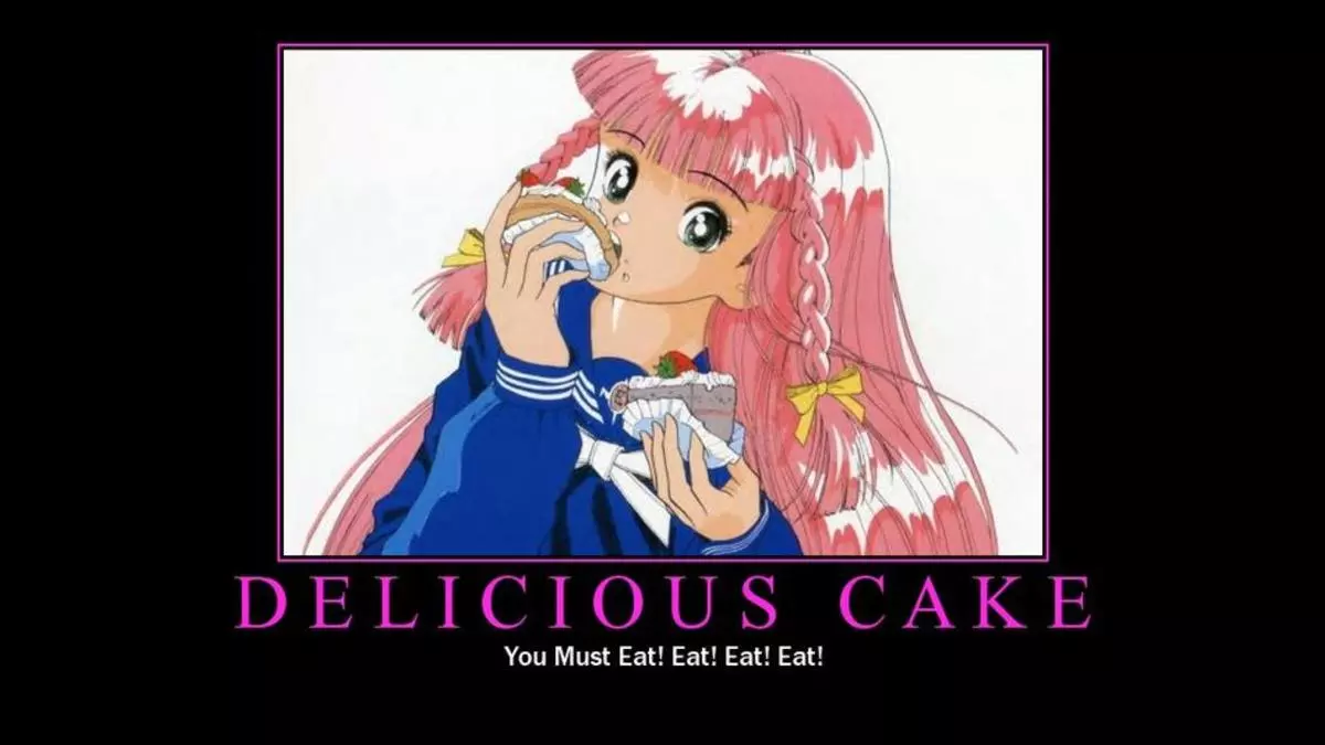 this is delicious cake you must eat it meme image