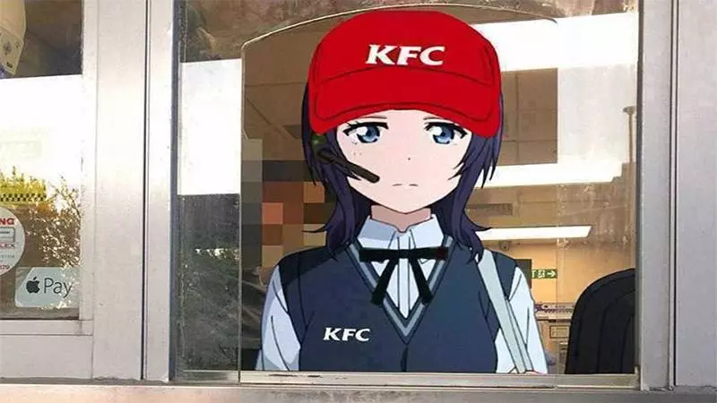 karin asaka works at kfc meme image