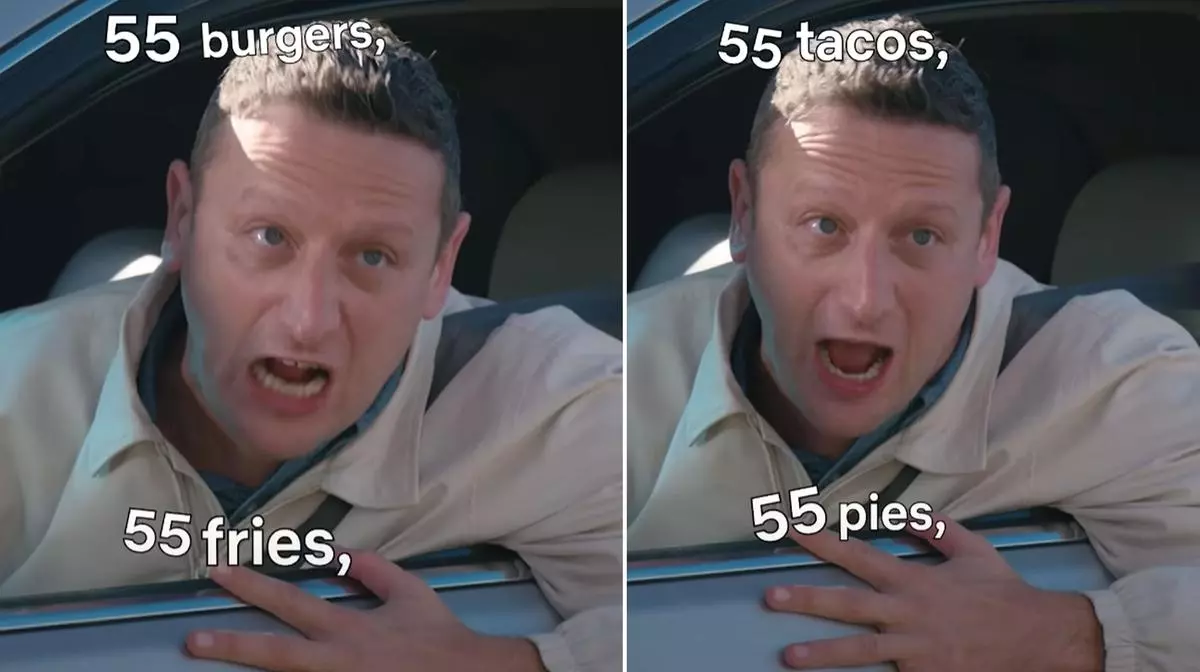 55 burgers 55 fries 55 tacos 55 pies meme image