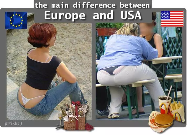 the main difference between europe and usa meme image