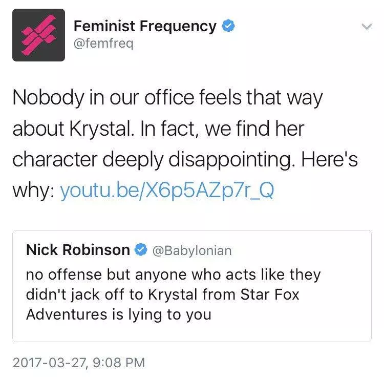 nick robinson krystal from star fox controversy meme image