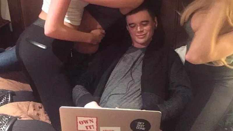 man distracted by laptop meme image
