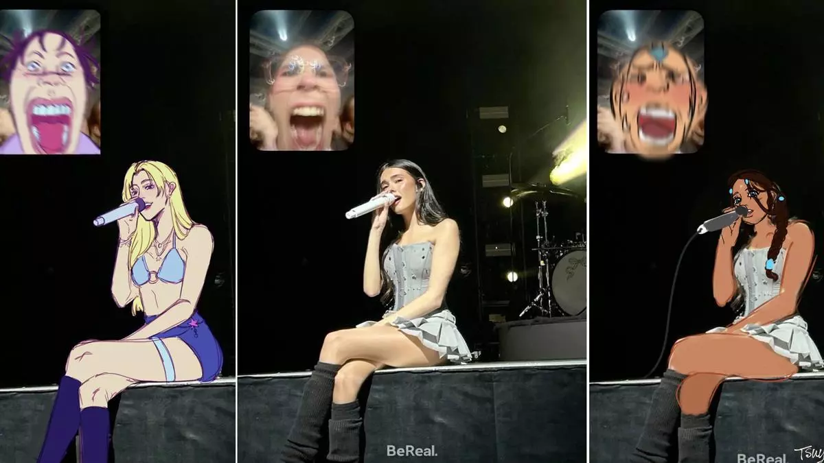 fan screaming at madison beer performance bereal meme image