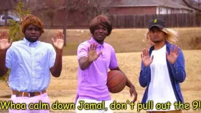 whoa calm down jamal dont pull out the 9