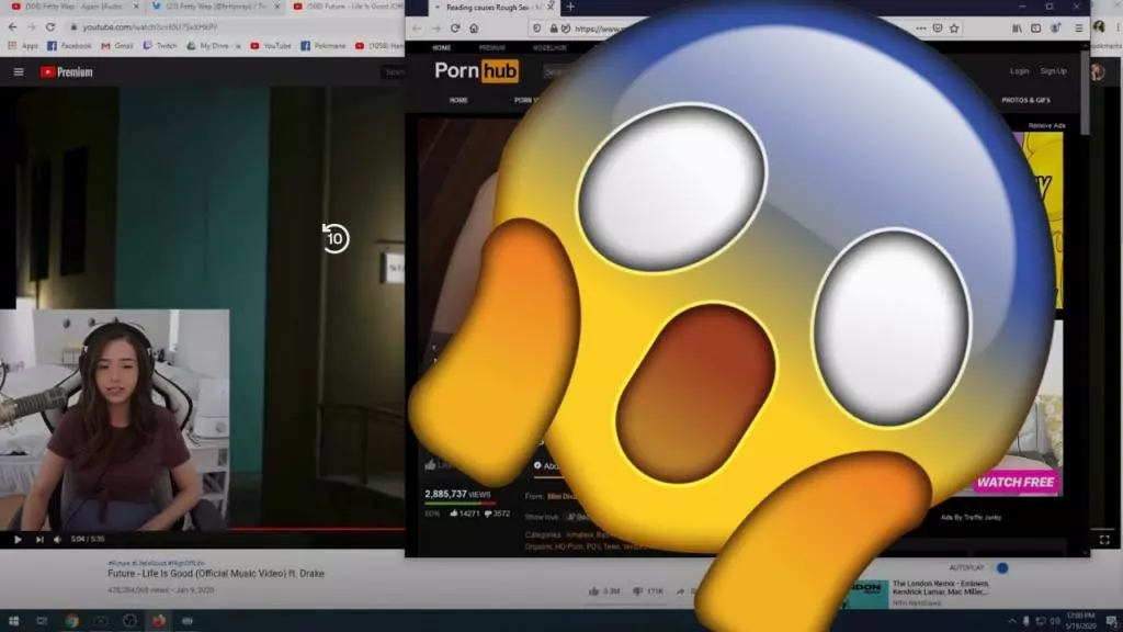 pokimane accidental pornhub stream controversy meme image