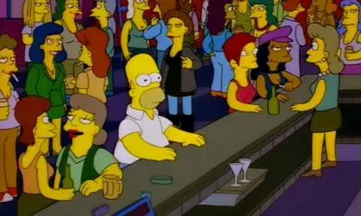 homer simpson in a lesbian bar