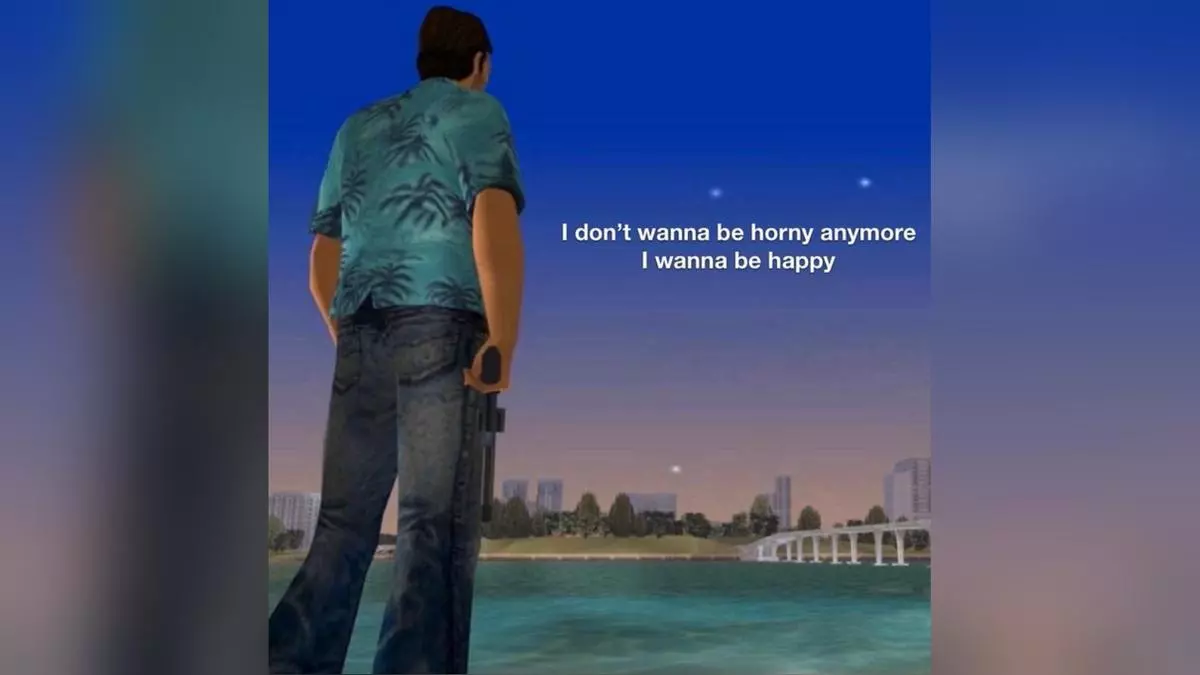 i dont wanna be horny anymore i wanna be happy meme image