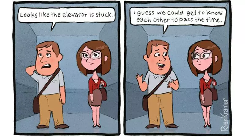 stuck in the elevator meme image