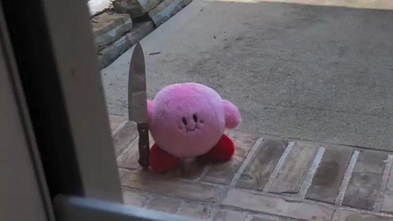 kirby with a knife meme image