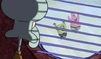 squidward looking out the window