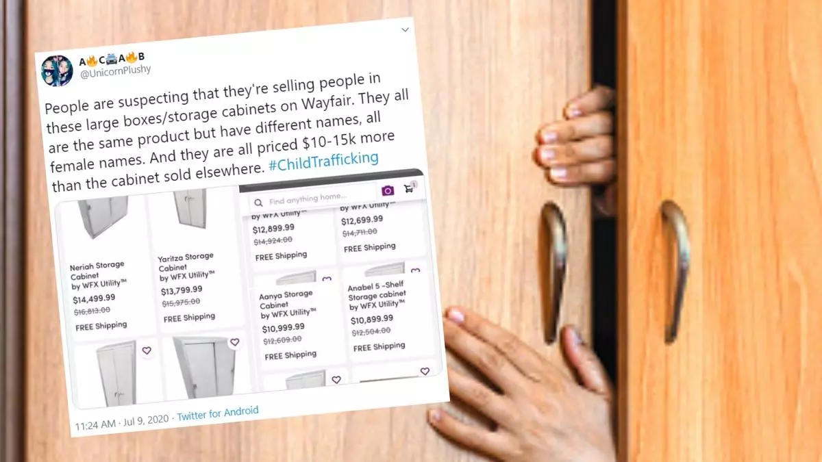 wayfair human trafficking conspiracy theory meme image