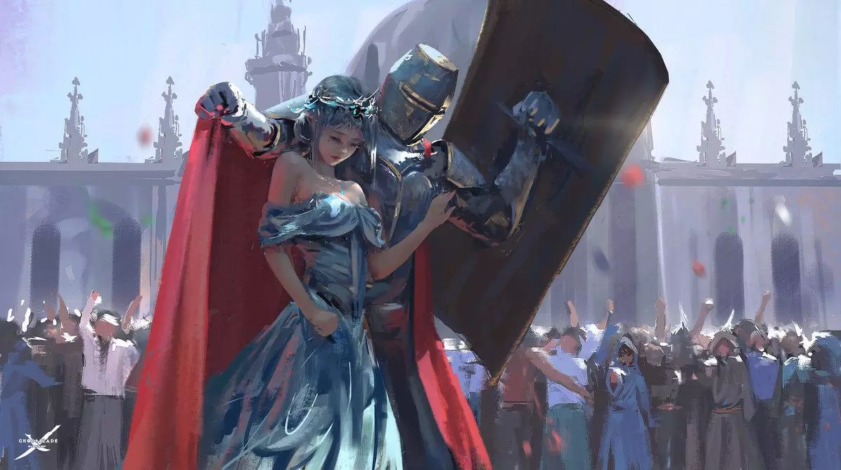 knight protecting princess meme image