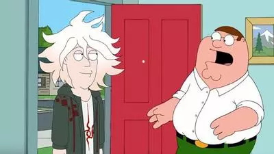 peter griffin at the door holy crap lois its x