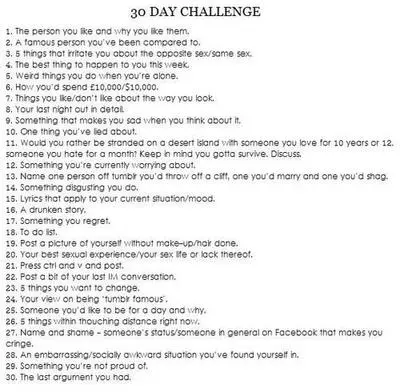 30 day challenges